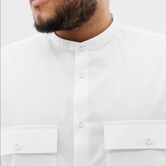 Grandad elongated buttondown long sleeve shirt - Picture 3 of 5